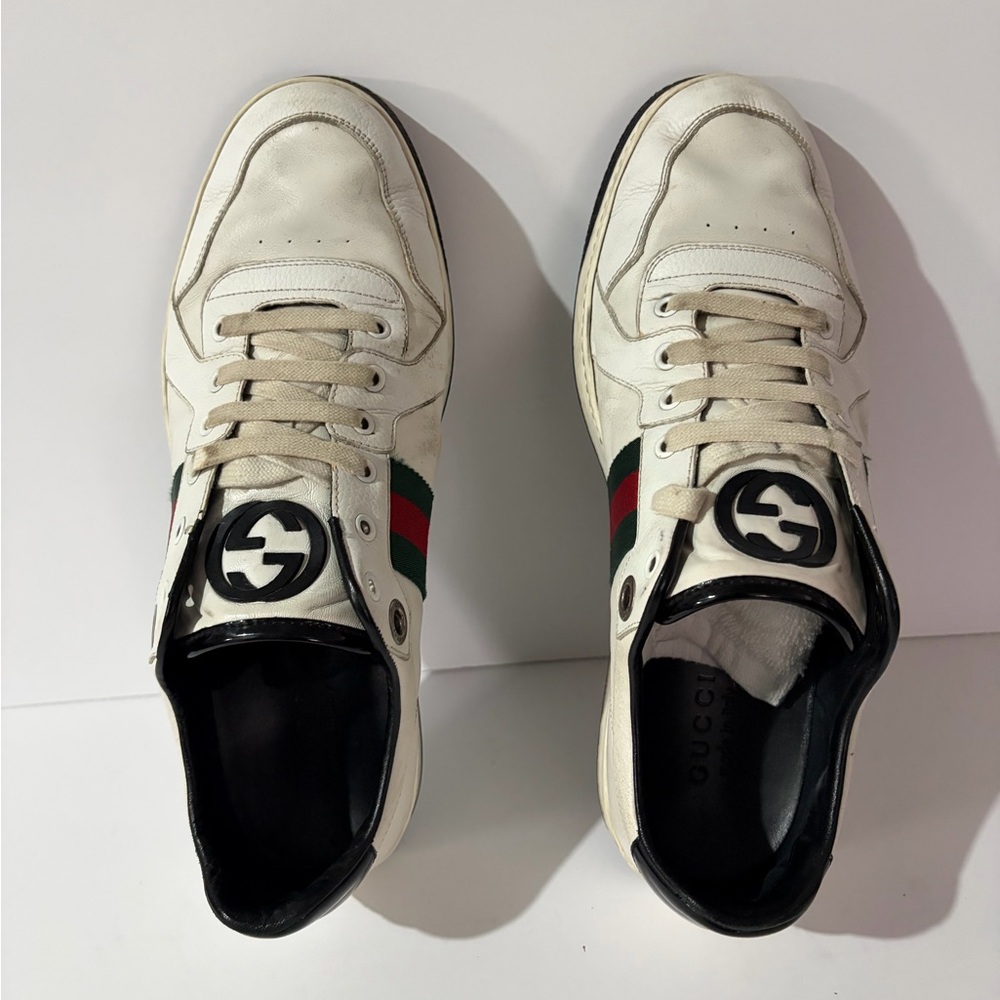 Gucci White Sneakers with Red and Green Accents US 12 - Picture 13 of 14